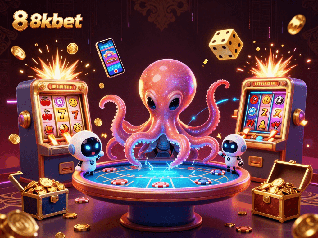 Experience thrilling gameplay at 8xbet with an alien octopus and engaging casino elements.