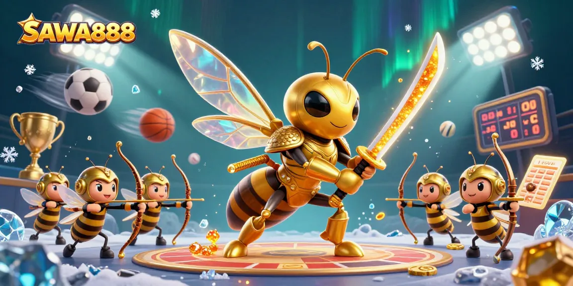 Engage with SAWA888 sports betting through a vibrant, dynamic 3D scene packed with immersive details.