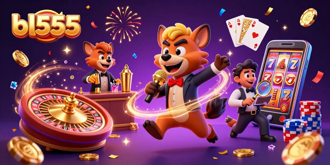 Experience the excitement of bl555 with vibrant casino fun featuring animated hyenas in a rich digital illustration.