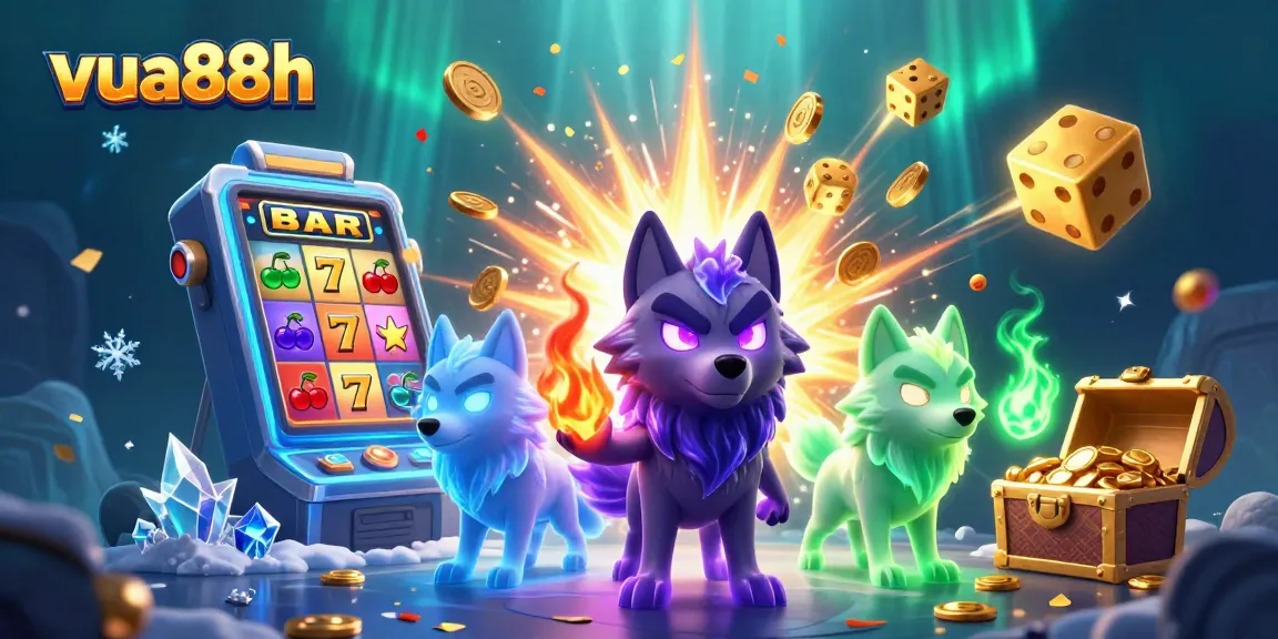 Experience the excitement of vua88h with a dynamic casino scene featuring vibrant energies and thrilling gaming elements.
