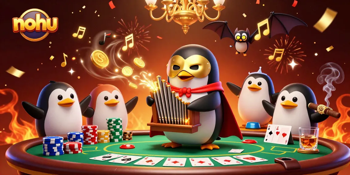 Engage with nohu's thrilling casino experience as golden coins pour from a majestic organ.