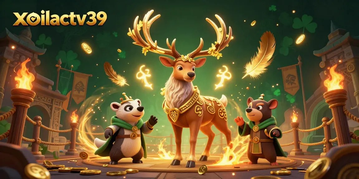Experience thrilling sports betting with xoilactv39 featuring vibrant characters amidst a dynamic gambling arena.