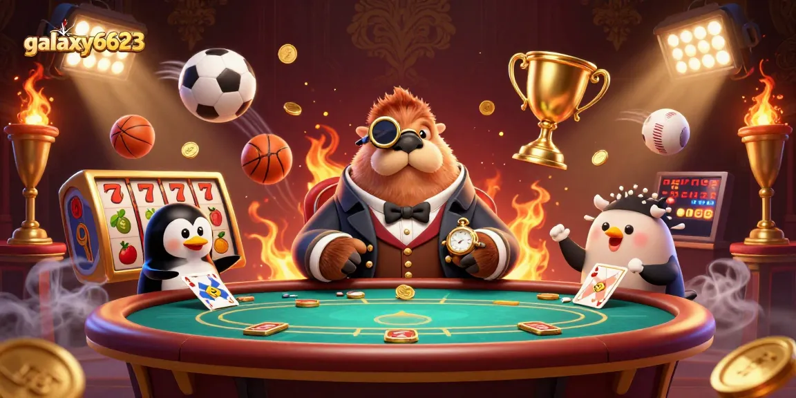 Experience thrilling games at galaxy6623 with vibrant characters in an engaging 3D casino scene.