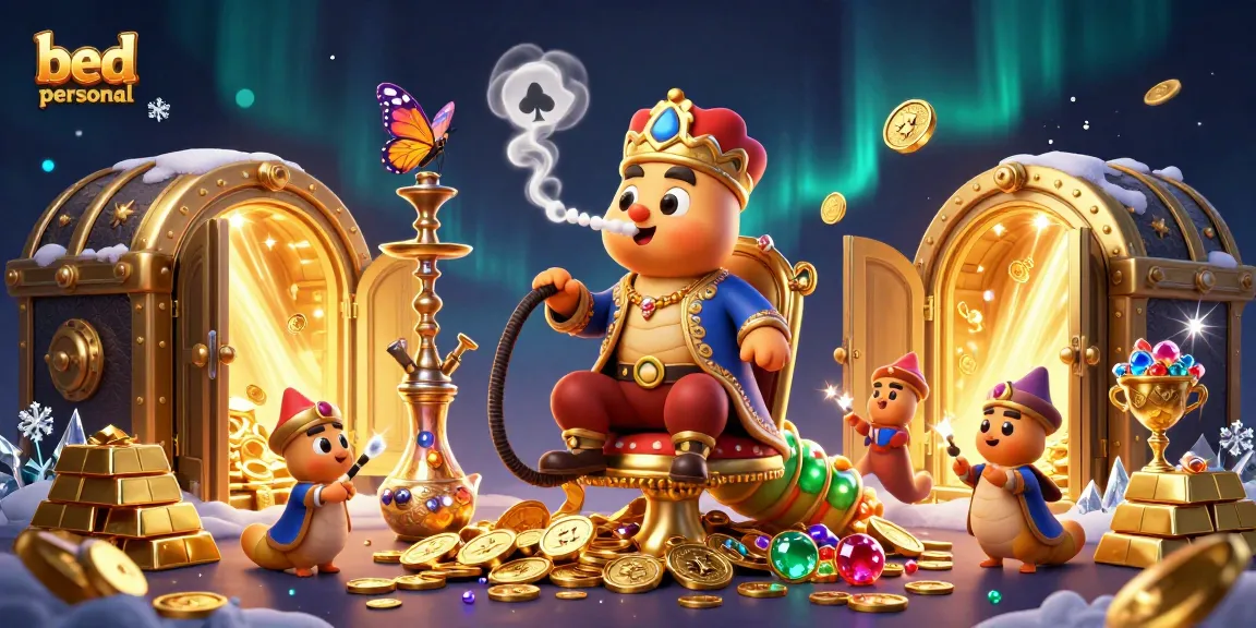 Engage with the vibrant scene of bed personal showcasing a caterpillar master in a casino theme, emphasizing rich colors and details.