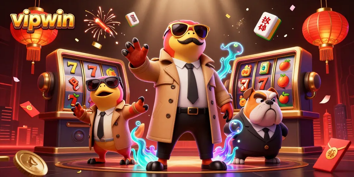 Experience the excitement of vipwin's vibrant casino adventures with animated raptors at the entrance.