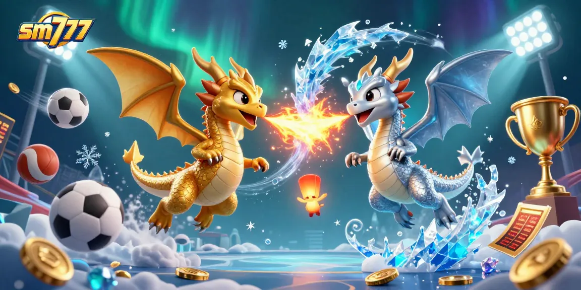 Experience the thrill of sm777 with dynamic sports betting scenery featuring mythical dragons.