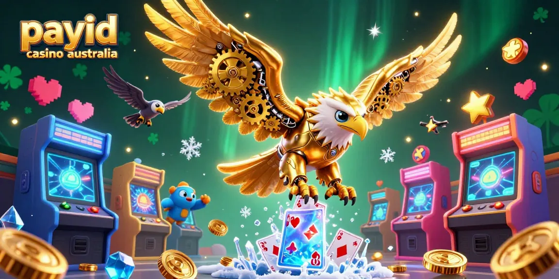 Experience thrilling gameplay at payid casino australia with vibrant 3D casino elements and golden eagle characters.