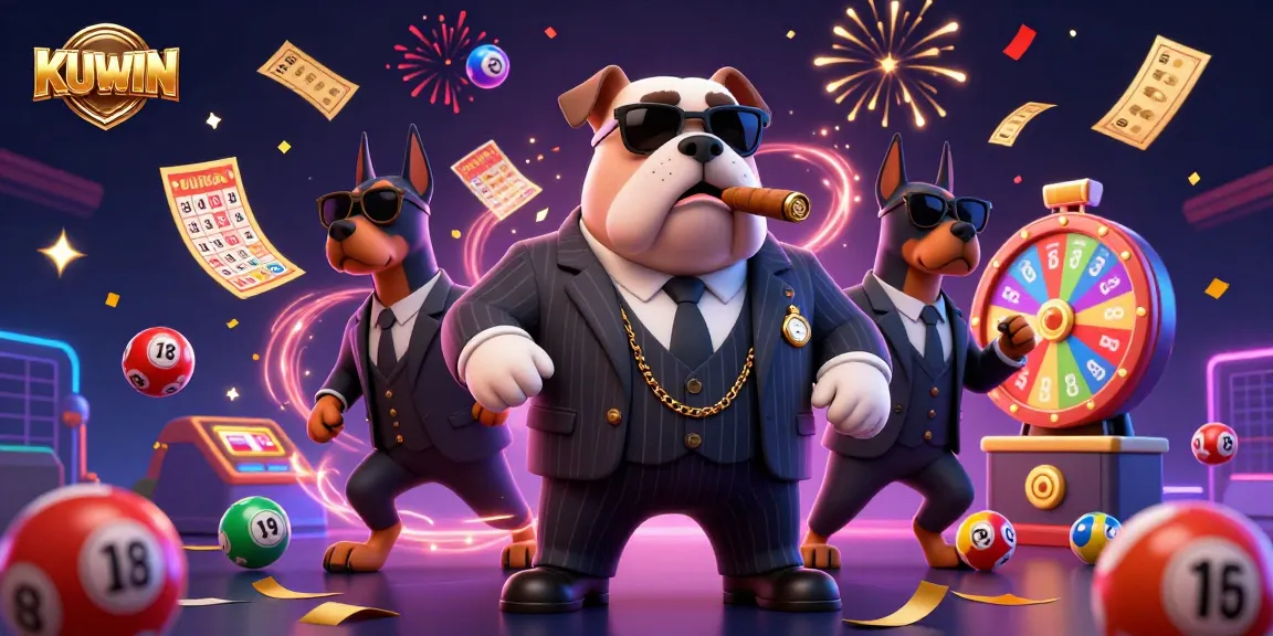 KUWIN offers thrilling lottery experiences with dynamic gaming elements in a vibrant 3D casino scene.