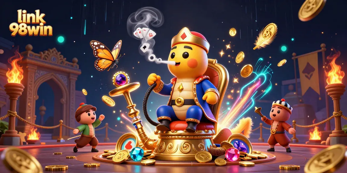 Experience link 98win with fabulous characters and vibrant casino elements in 3D art.